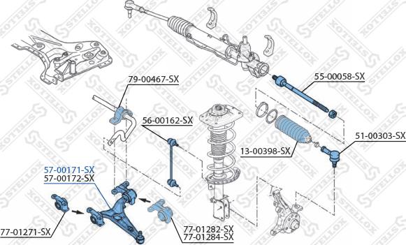 Stellox 57-00171-SX - Рычаг подвески колеса autosila-amz.com