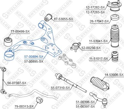 Stellox 57-00894-SX - Рычаг подвески колеса autosila-amz.com