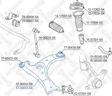 Stellox 57-00833-SX - Рычаг подвески колеса autosila-amz.com