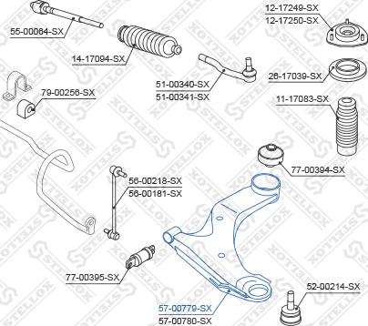 Stellox 57-00779-SX - Рычаг подвески колеса autosila-amz.com