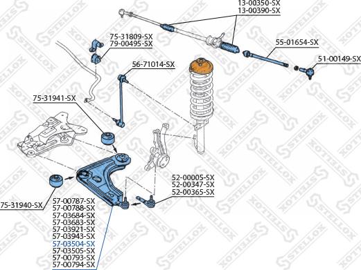 Stellox 57-03504-SX - Рычаг подвески колеса autosila-amz.com