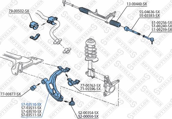 Stellox 57-03510-SX - Рычаг подвески колеса autosila-amz.com