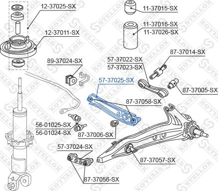 Stellox 57-37025-SX - Рычаг подвески колеса autosila-amz.com