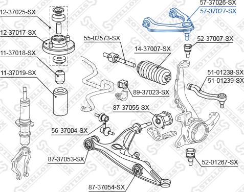 Stellox 57-37027-SX - рычаг верхний левый!\ Honda CR-V all 97> autosila-amz.com