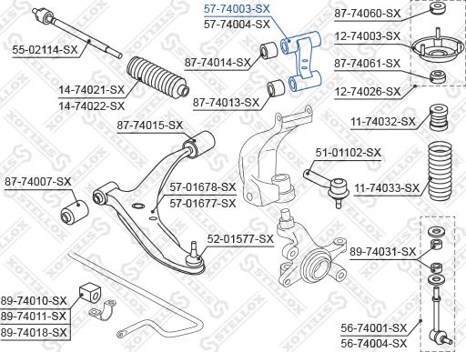 Stellox 57-74003-SX - Рычаг верхний левый NISSAN PRIMERA 90> (545252F010) autosila-amz.com