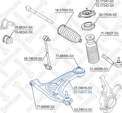 Stellox 57-74017-SX - Рычаг подвески колеса autosila-amz.com