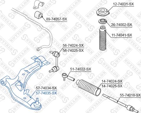 Stellox 57-74035-SX - Рычаг подвески колеса autosila-amz.com