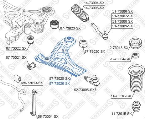 Stellox 57-73026-SX - Рычаг подвески колеса autosila-amz.com