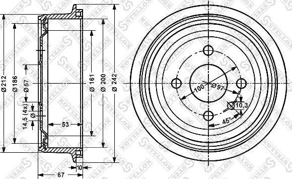 Stellox 6025-9905-SX - Тормозной барабан autosila-amz.com