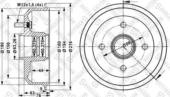 Stellox 6025-2526-SX - Тормозной барабан autosila-amz.com