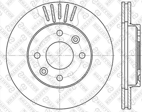 Stellox 6020-3909V-SX - 6020-3909V-SX диск тормозной передний!\ Renault Clio/Megane/R19 1.4-1.9TD 83> autosila-amz.com