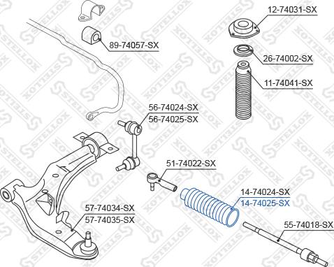 Stellox 14-74025-SX - Пыльник, рулевое управление autosila-amz.com