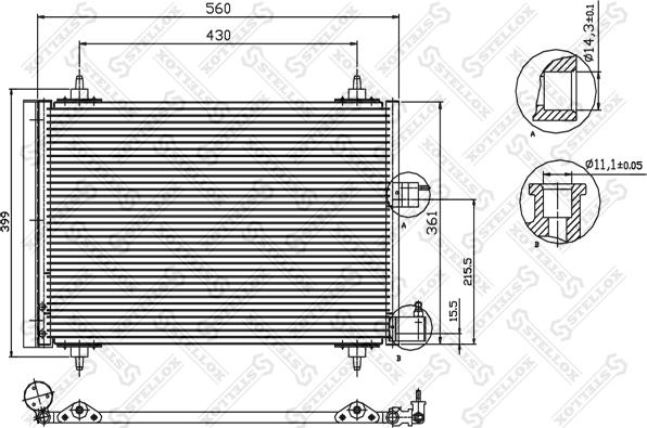 Stellox 10-45057-SX - Конденсатор кондиционера autosila-amz.com