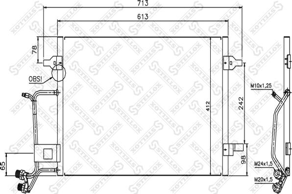 Stellox 10-45024-SX - Конденсатор кондиционера autosila-amz.com