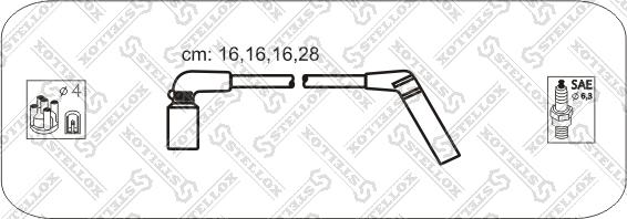 Stellox 10-38569-SX - Комплект проводов зажигания Chevrolet Aveo/Kalos/Spark 2003-/Daewoo Matiz 2004- autosila-amz.com