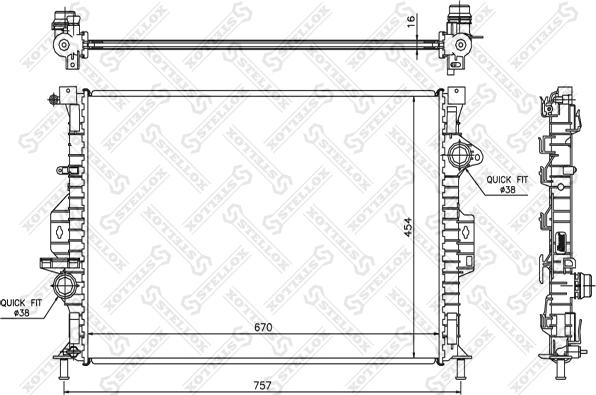 Stellox 10-25456-SX - Радиатор, охлаждение двигателя autosila-amz.com