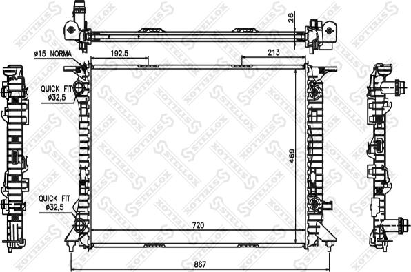 Stellox 10-25451-SX - Радиатор, охлаждение двигателя autosila-amz.com