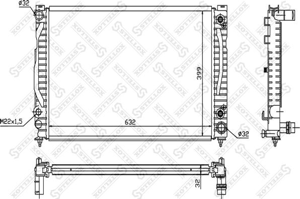 Stellox 10-25545-SX - Радиатор, охлаждение двигателя autosila-amz.com