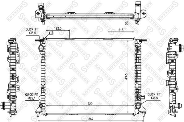 Stellox 10-25521-SX - Радиатор, охлаждение двигателя autosila-amz.com