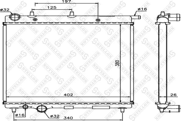 Stellox 10-25646-SX - Радиатор, охлаждение двигателя autosila-amz.com