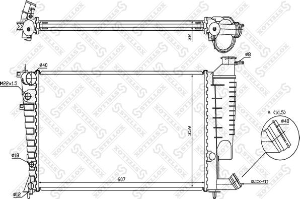 Stellox 10-25656-SX - Радиатор, охлаждение двигателя autosila-amz.com