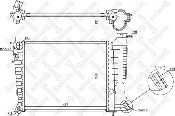 Stellox 10-25660-SX - Радиатор, охлаждение двигателя autosila-amz.com