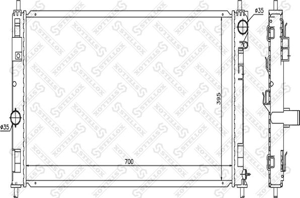 Stellox 10-25631-SX - Радиатор, охлаждение двигателя autosila-amz.com