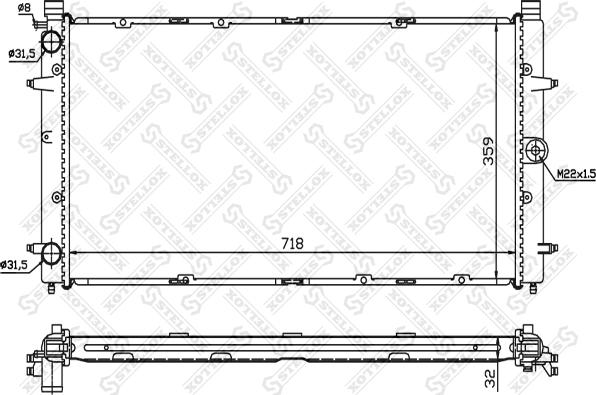 Stellox 10-25008-SX - Радиатор, охлаждение двигателя autosila-amz.com