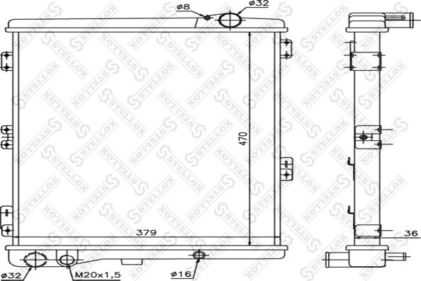 Stellox 10-25080-SX - Радиатор, охлаждение двигателя autosila-amz.com