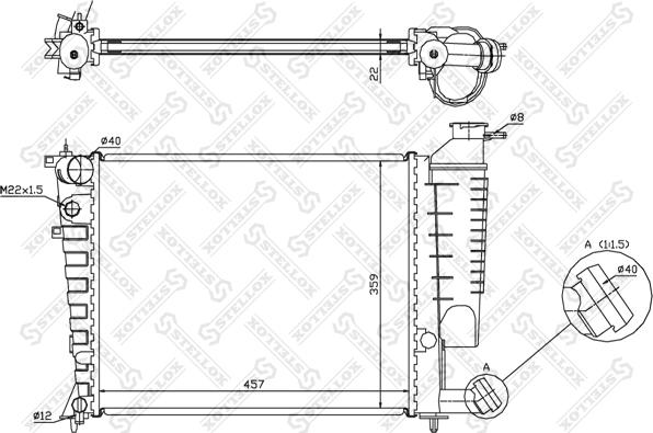 Stellox 10-25026-SX - Радиатор, охлаждение двигателя autosila-amz.com