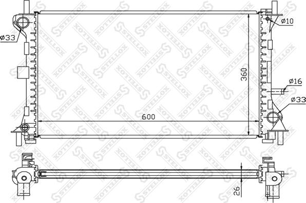 Stellox 10-25159-SX - Радиатор, охлаждение двигателя autosila-amz.com