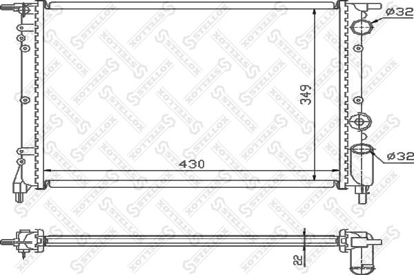 Stellox 10-25106-SX - Радиатор, охлаждение двигателя autosila-amz.com