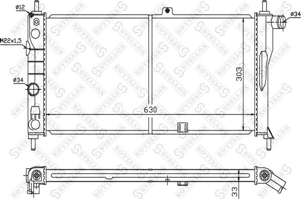 Stellox 10-25101-SX - Радиатор, охлаждение двигателя autosila-amz.com