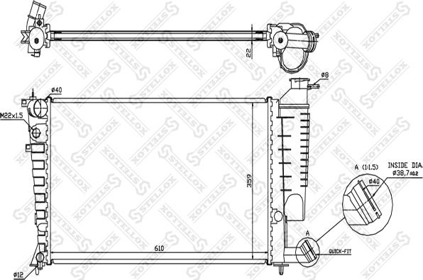 Stellox 10-25119-SX - Радиатор, охлаждение двигателя autosila-amz.com