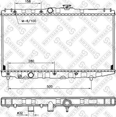 Stellox 10-25110-SX - Радиатор, охлаждение двигателя autosila-amz.com