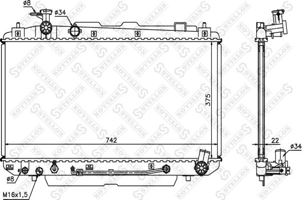 Stellox 10-25185-SX - Радиатор, охлаждение двигателя autosila-amz.com