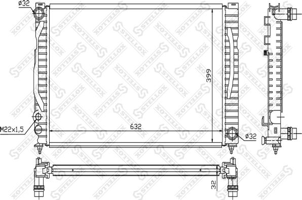 Stellox 10-25125-SX - Радиатор, охлаждение двигателя autosila-amz.com