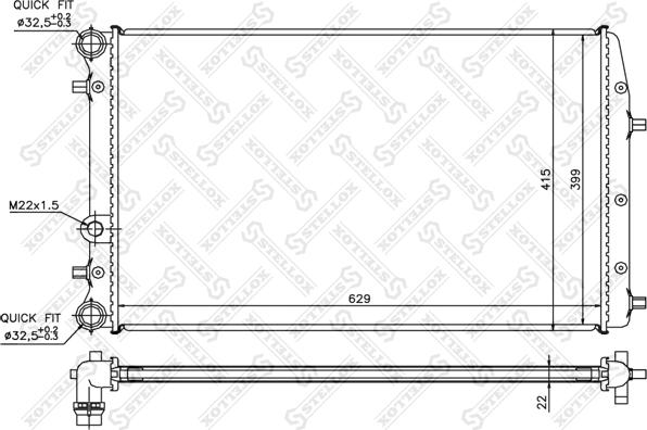 Stellox 10-25359-SX - Радиатор, охлаждение двигателя autosila-amz.com