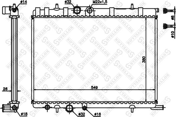 Stellox 10-25354-SX - Радиатор, охлаждение двигателя autosila-amz.com