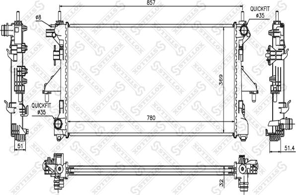 Stellox 10-25355-SX - радиатор системы охлаждения! МКПП\ Fiat Ducato IV 2.3JTD 06> autosila-amz.com