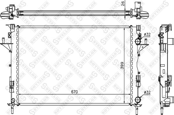 Stellox 10-25357-SX - Радиатор, охлаждение двигателя autosila-amz.com