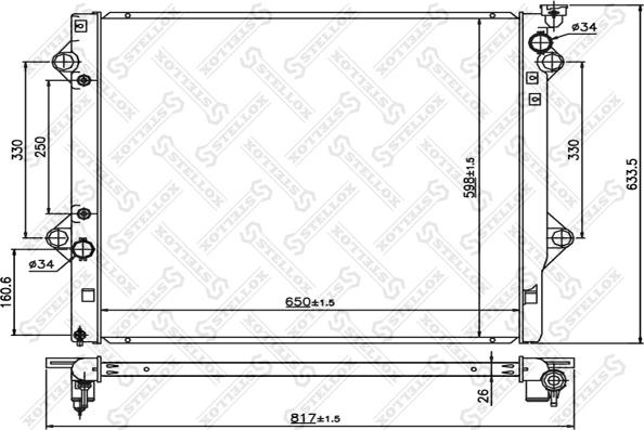 Stellox 10-25364-SX - Радиатор, охлаждение двигателя autosila-amz.com