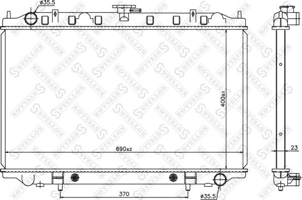 Stellox 10-25338-SX - Радиатор, охлаждение двигателя autosila-amz.com