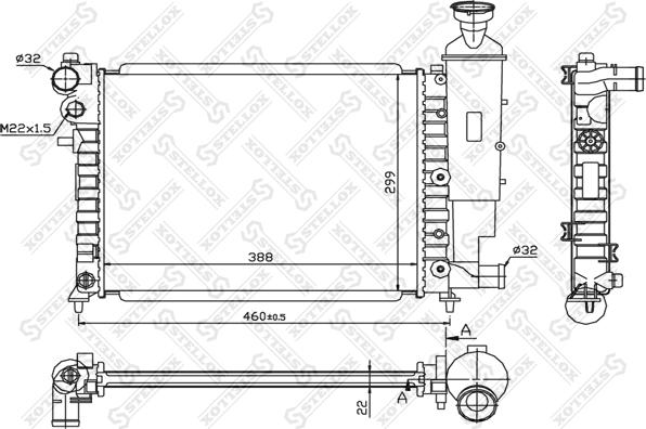 Stellox 10-25269-SX - Радиатор, охлаждение двигателя autosila-amz.com