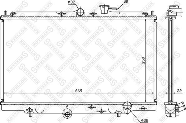 Stellox 10-25215-SX - Радиатор, охлаждение двигателя autosila-amz.com