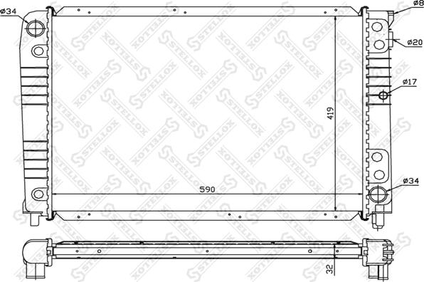 Stellox 10-26448-SX - Радиатор, охлаждение двигателя autosila-amz.com