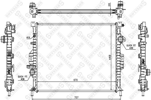 Stellox 10-26464-SX - Радиатор, охлаждение двигателя autosila-amz.com