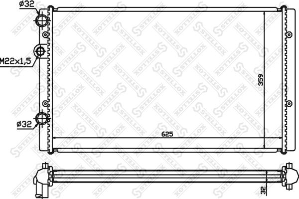 Stellox 10-26419-SX - Радиатор, охлаждение двигателя autosila-amz.com