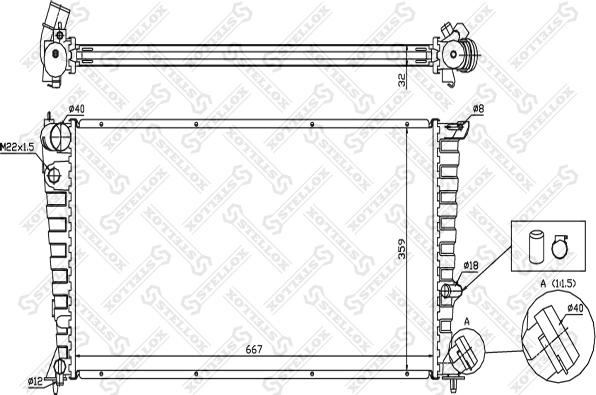 Stellox 10-26094-SX - Радиатор, охлаждение двигателя autosila-amz.com