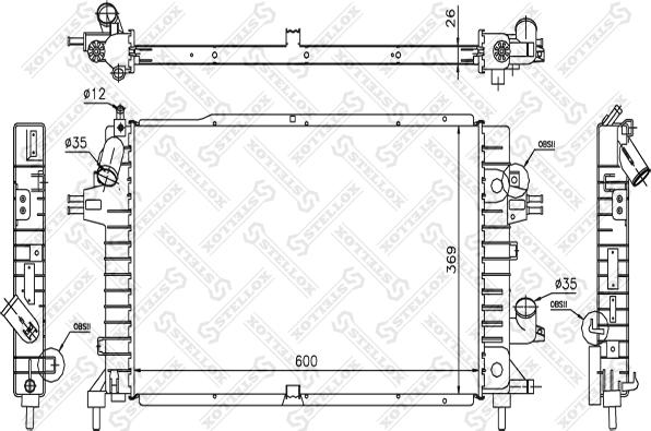 Stellox 10-26056-SX - радиатор системы охлаждения!\ Opel Astra 1.9CDTi 04> autosila-amz.com